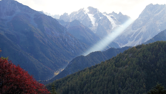 白馬雪山的秋五彩斑斕